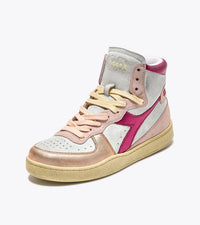 Baskets Diadora Mi Metal Pigskin Used Wn Rose Cornouille Clair