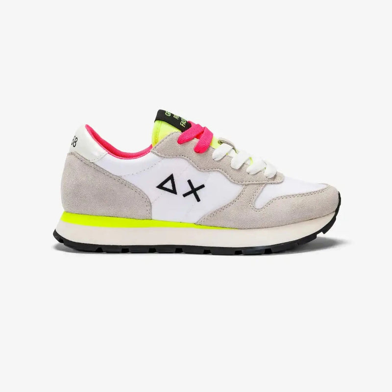 Baskets SUN68 Ally Solid Nylon White/Yellow Fluo