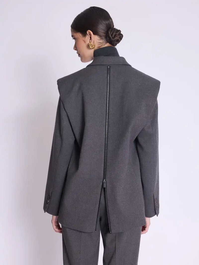 Blazer Berenice Voros fermeture éclair Grey