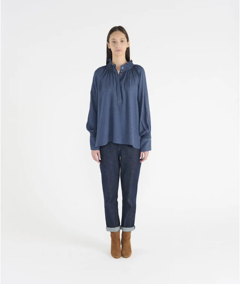 Blouse Hana San Zita Bleu Brut