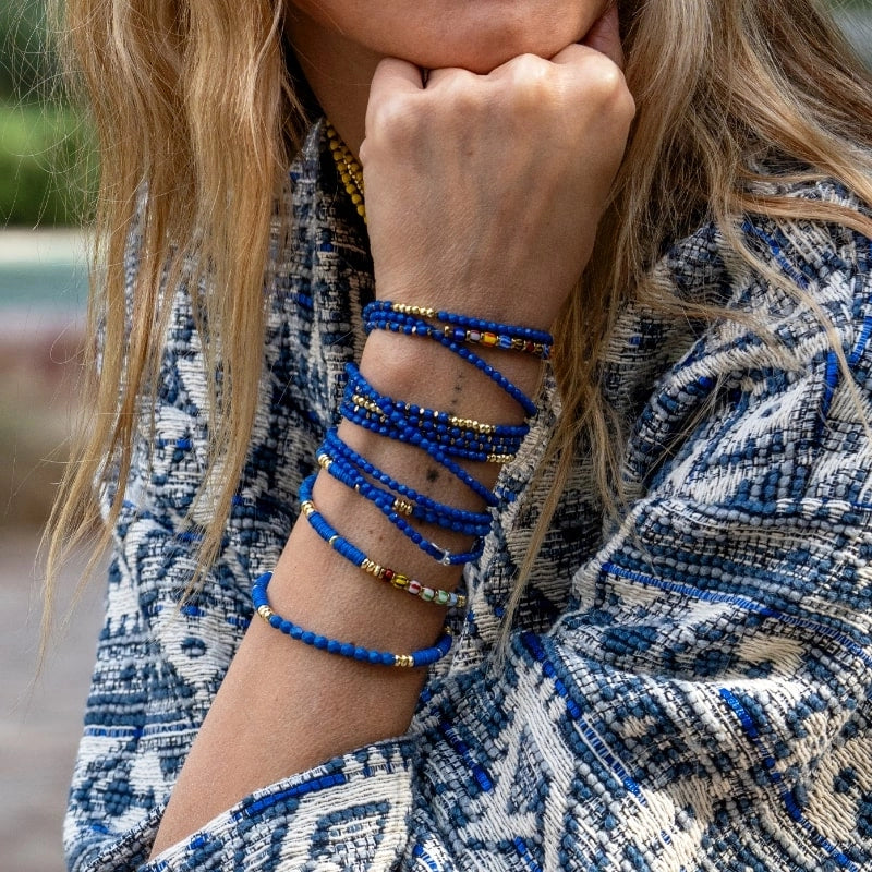 Bracelet/Collier Têtes Blondes Yves Bleu Majorelle