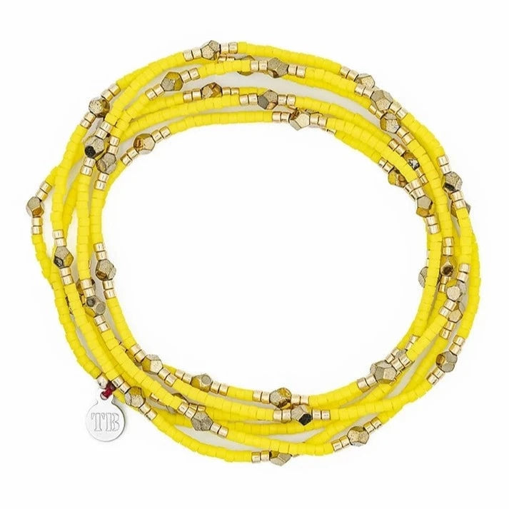 Bracelet/Collier Têtes Blondes Gatsby Jaune Néon