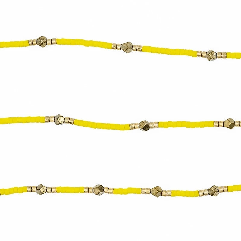 Bracelet/Collier Têtes Blondes Gatsby Jaune Néon