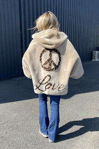 Manteau Cape Lou Andrea "Peace and love" Palamino Léopard