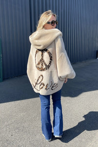 Manteau Cape Lou Andrea "Peace and love" Palamino Léopard