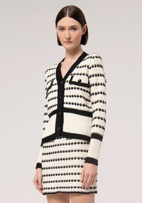 Cardigan Fracomina effet jacquard Black Cream