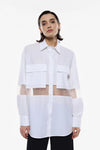 Chemise Imperial bande transparente Bianco