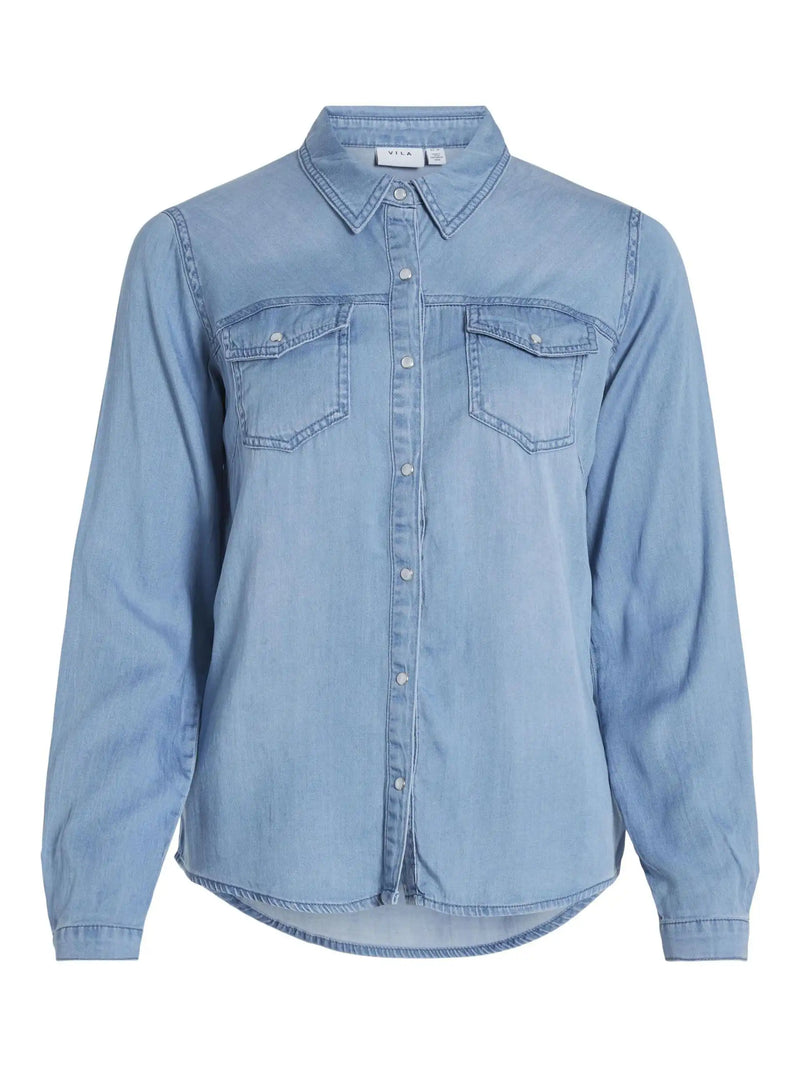 Chemise Vila en jean Vibista Medium Blue Denim