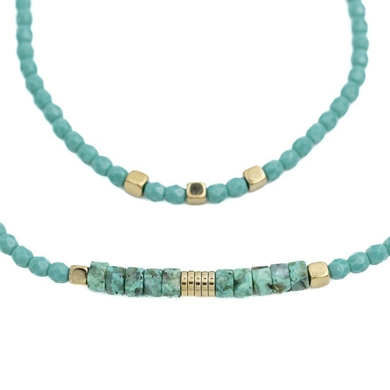 Bracelet/Collier Têtes Blondes Nadège Turquoise Persian