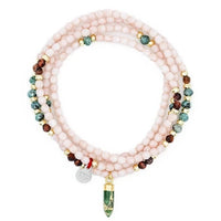 Bracelet/Collier Têtes Blondes Totem Rose