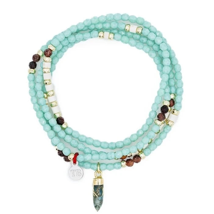 Bracelet/Collier Têtes Blondes Totem Turquoise