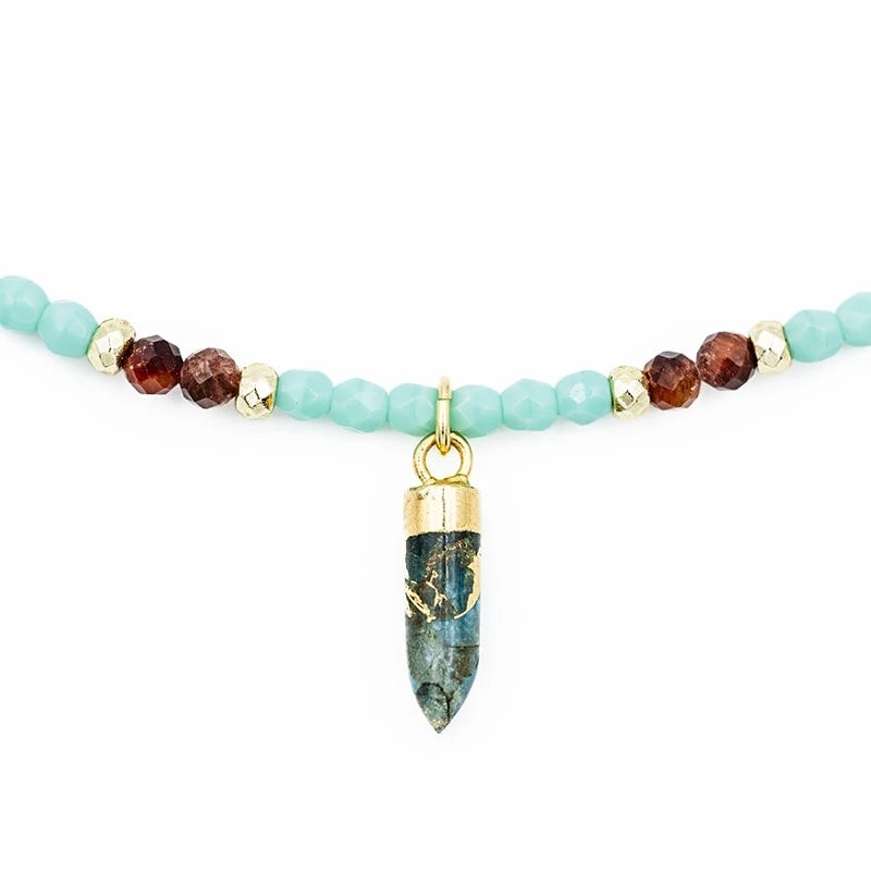 Bracelet/Collier Têtes Blondes Totem Turquoise