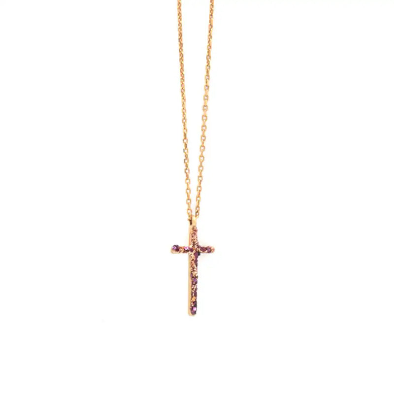 Collier Pendentif Lsonge Croix Elle L Purple