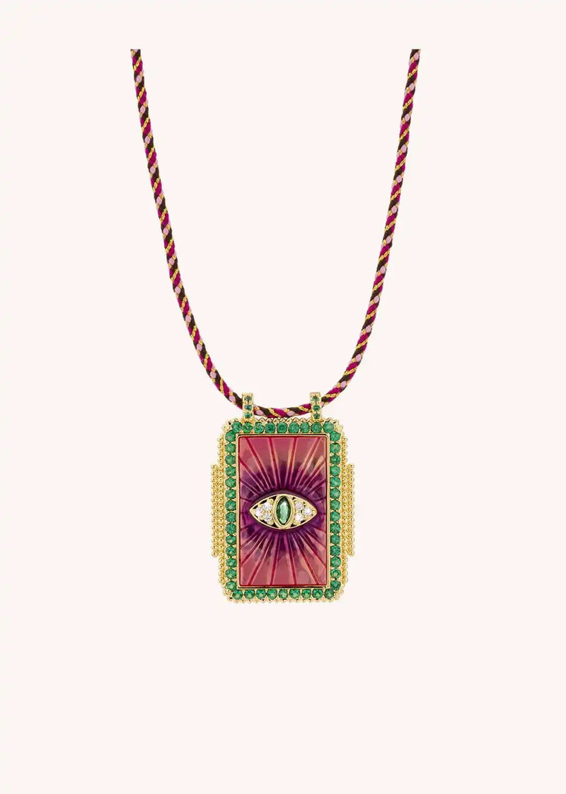 Collier MYA BAY Fuchsia Eye Boheme Or