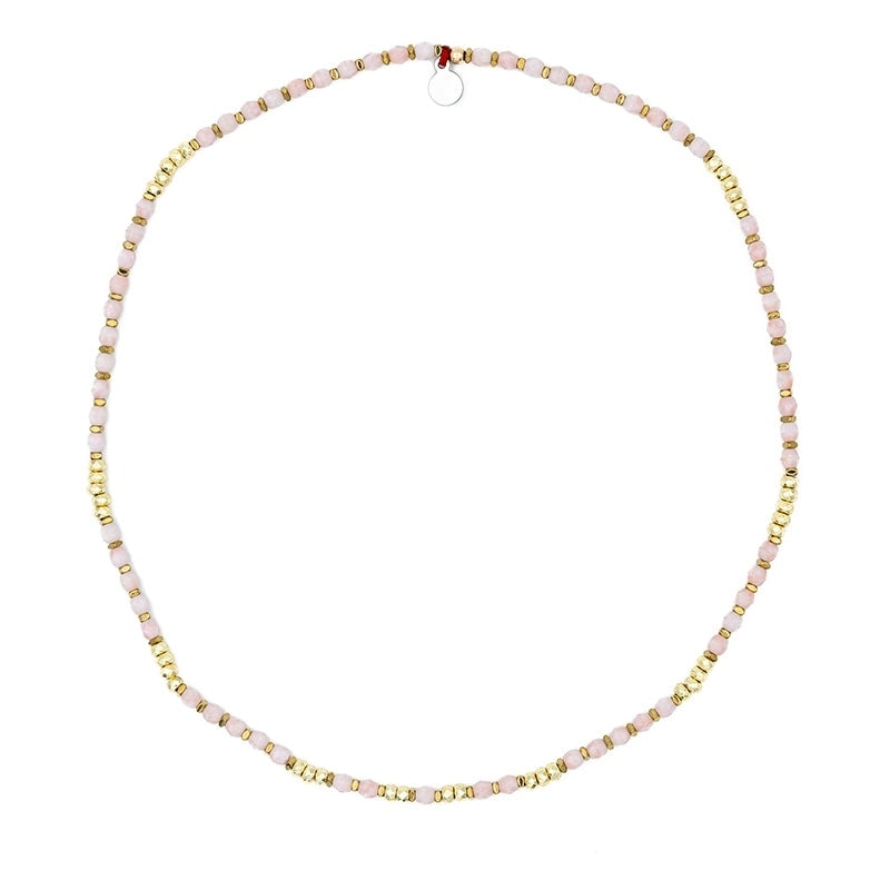 Collier ras du cou Têtes Blondes Caro Rose Guimauve