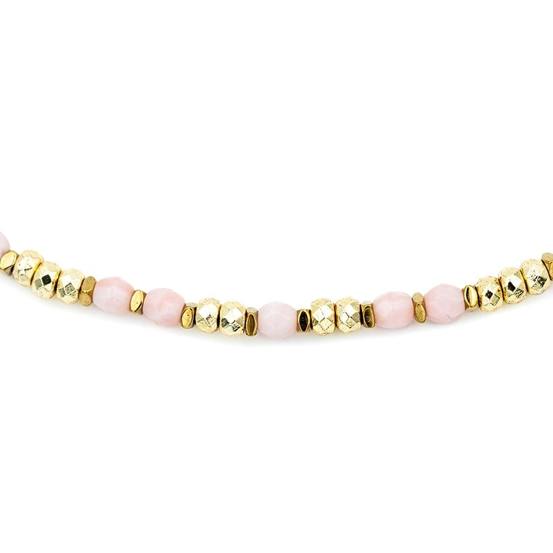 Collier ras du cou Têtes Blondes Caro Rose Guimauve