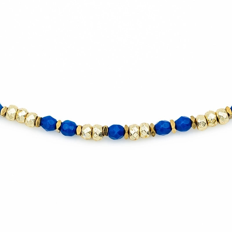 Collier ras du cou Têtes Blondes Caro Bleu Majorelle