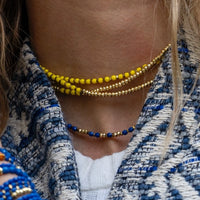 Collier ras du cou Têtes Blondes Caro Bleu Majorelle