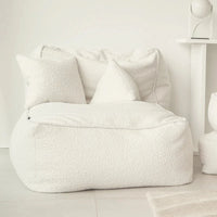 Coussin MX HOME en laine bouclée Blanc Crème