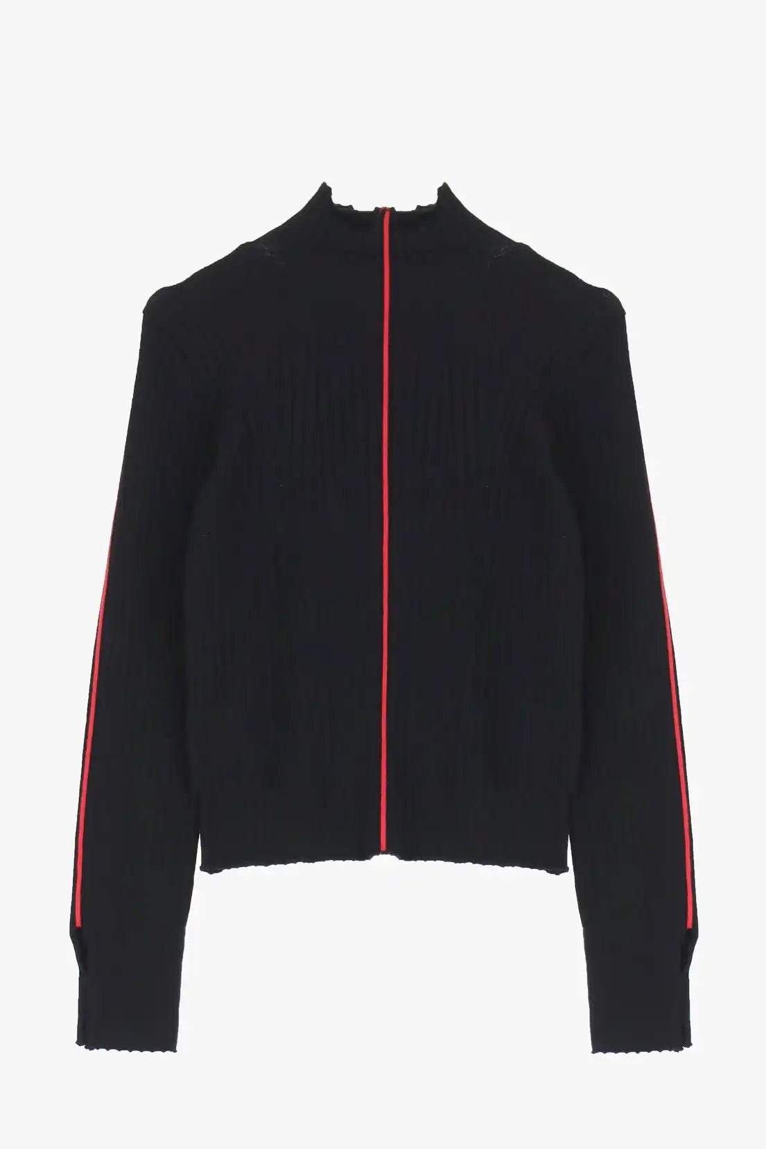 Cardigan zippé Imperial liseré rouge Nero