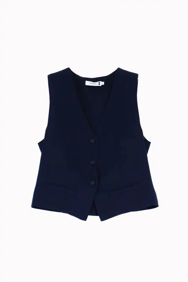 Gilet Please court Navy