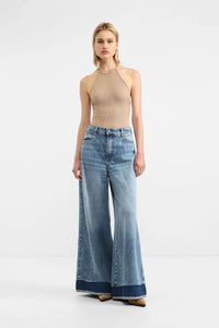 Jean Palazzo Please Bande Blu Denim