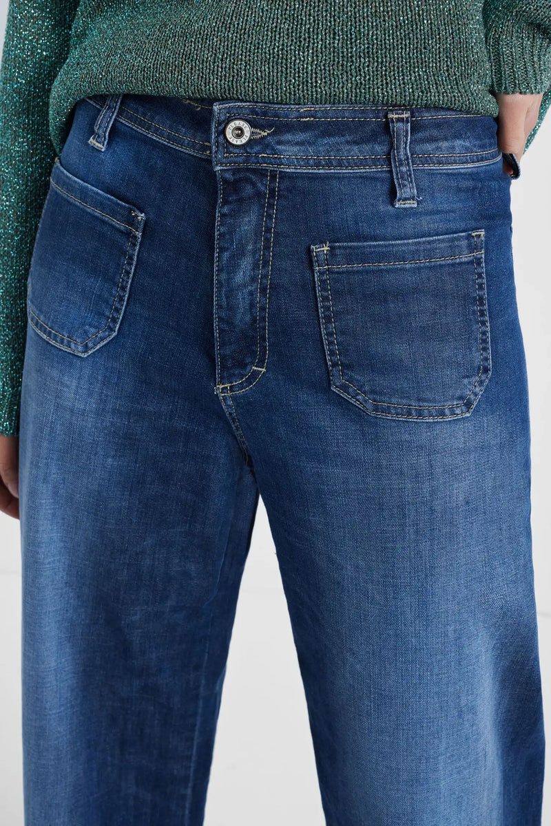 Jean Palazzo Please poches avants Blu Denim