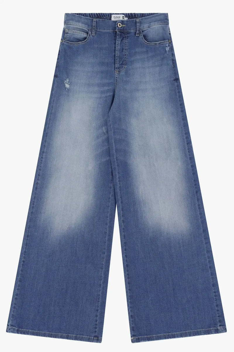 Jean large Please Blu Denim