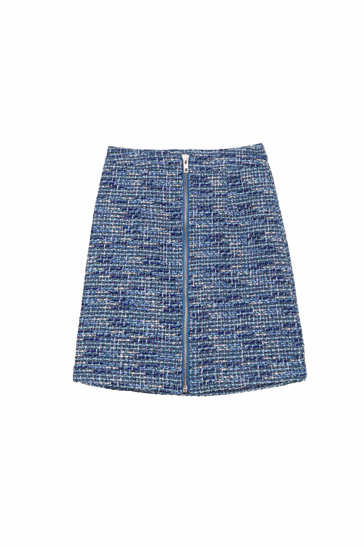 Jupe La Petite Etoile en tweed Jane Bleu