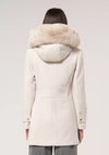 Manteau Fracomina capuche fausse fourrure Cream