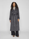 Long Manteau Rouge by Vila Vizia Dark Grey Melange