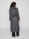 Long Manteau Rouge by Vila Vizia Dark Grey Melange