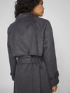 Long Manteau Rouge by Vila Vizia Dark Grey Melange