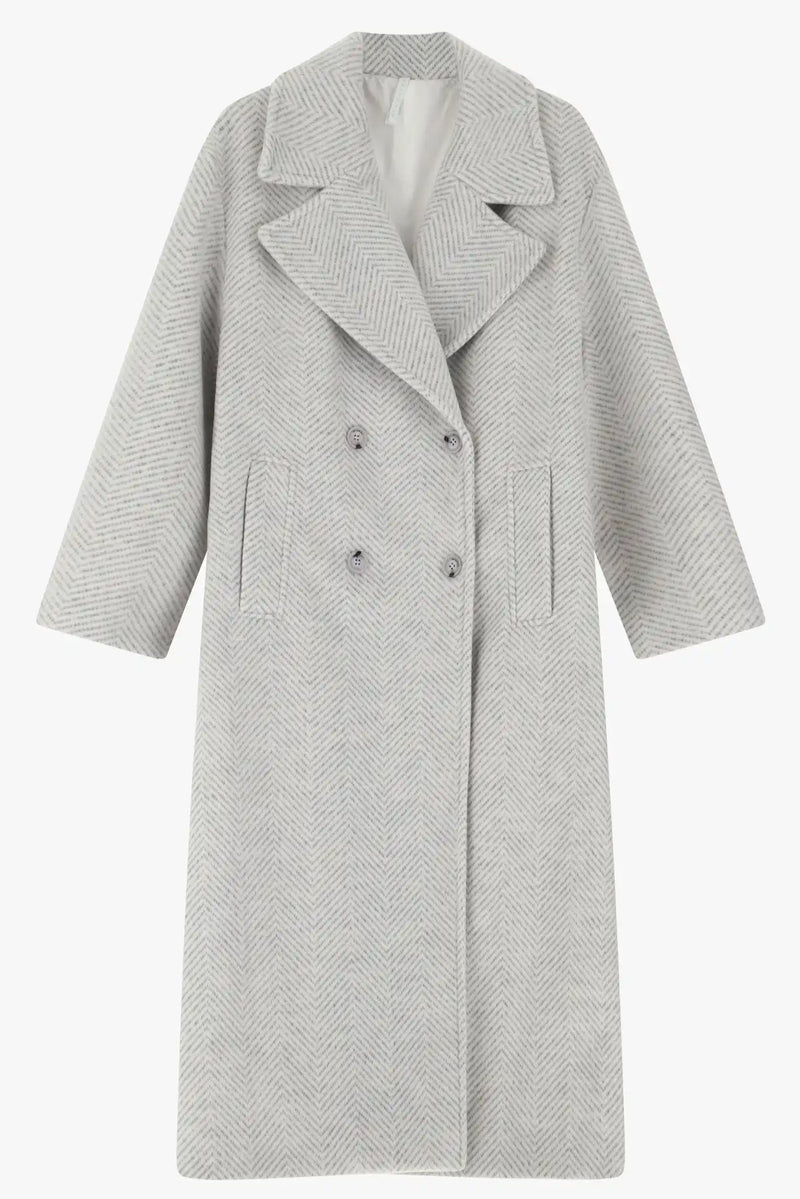 Manteau Imperial à revers Bianco/Grigio