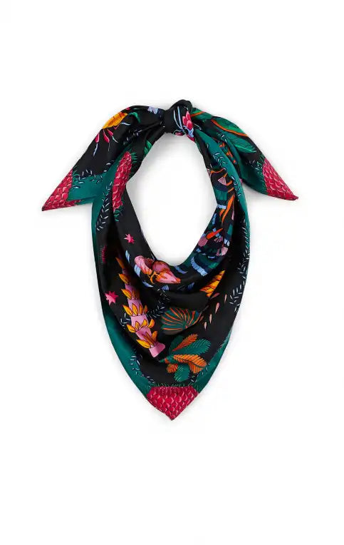 MEDIUM Foulard Wild Herborium Noir