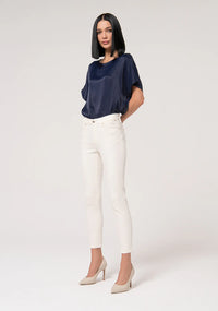 Pantalon Slim Fracomina en tissu Bull Cream