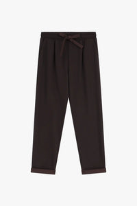 Pantalon Imperial détail satin Brown