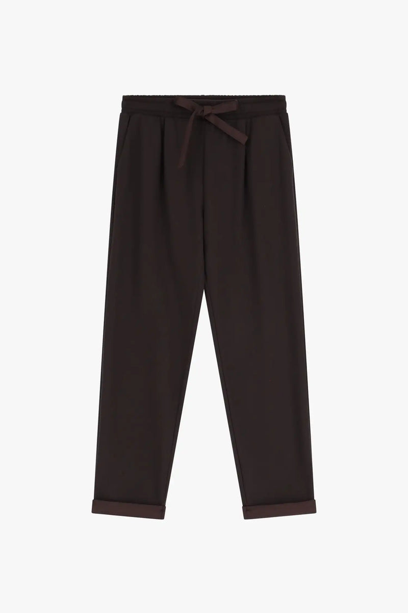 Pantalon Imperial détail satin Brown