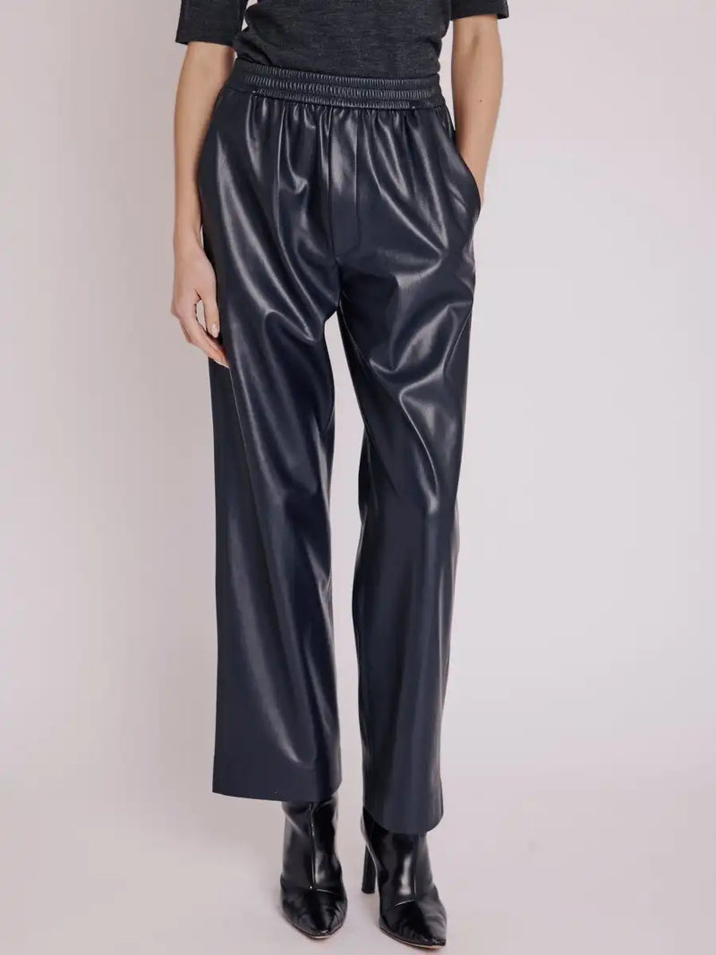 Pantalon Berenice Preston simili cuir Navy