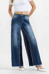 Jean Palazzo Please Bicolor Blu Denim