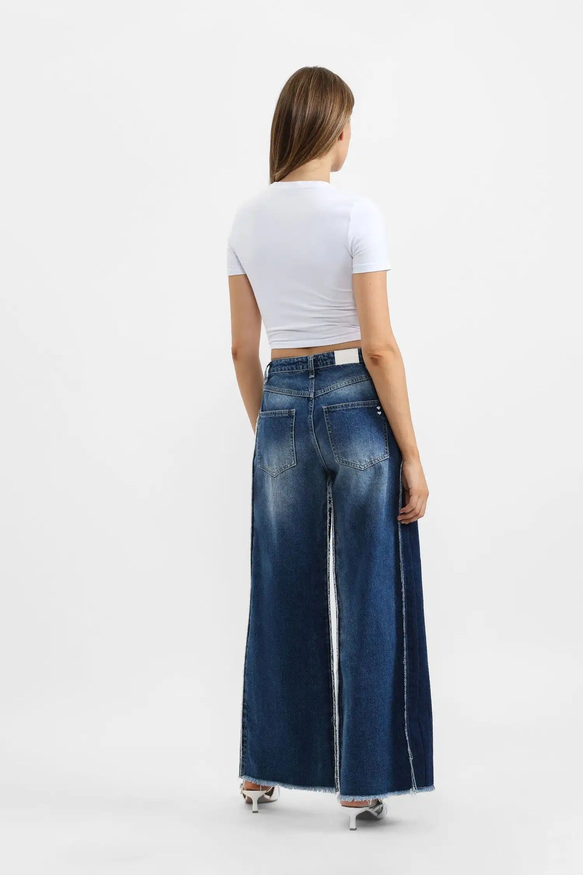 Jean Palazzo Please Bicolor Blu Denim