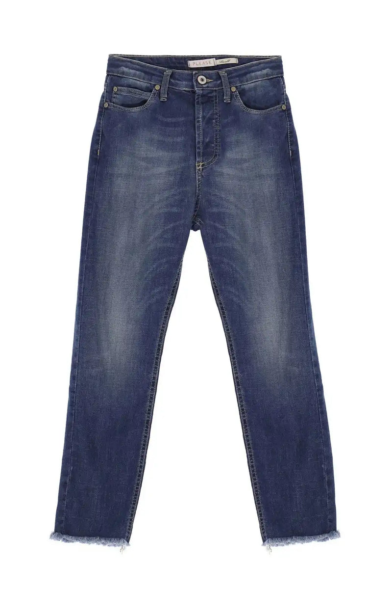 Jean Please effrangé Blu Denim