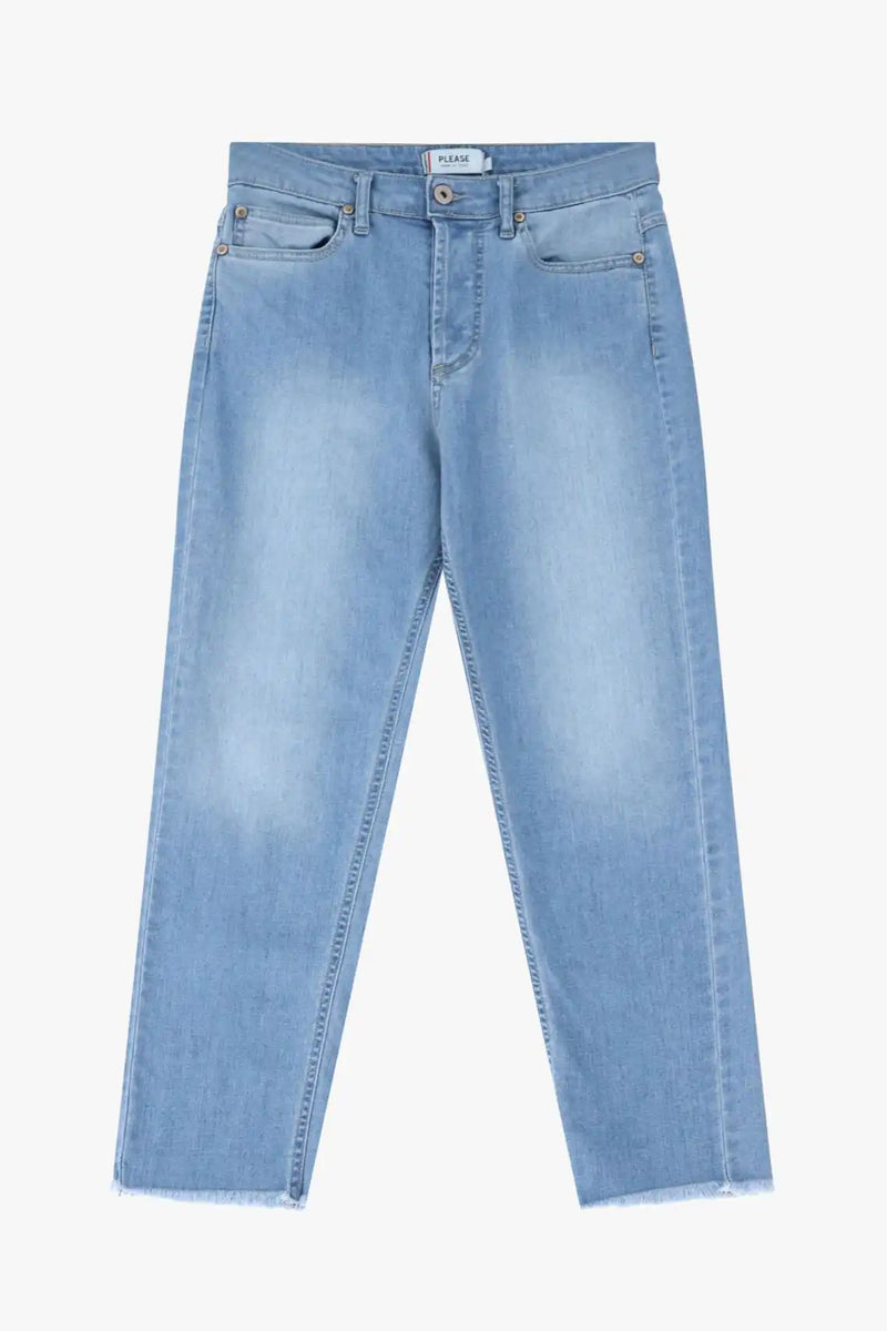 Jean Please effrangé Blu Denim