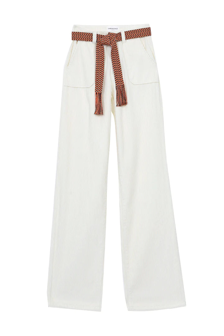 Pantalon velours La Petite Etoile Marisol Ecru