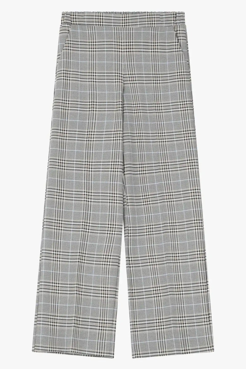 Pantalon Palazzo Imperial à carreaux Bianco/Azzuro