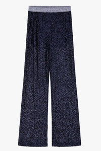 Pantalon Imperial à sequins Blu Scuro