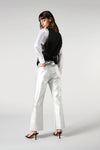 Pantalon Please 7/8 effet cuir Argento