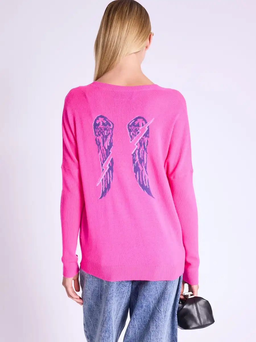 Pull Berenice Apolonia avec ailes Neon pink