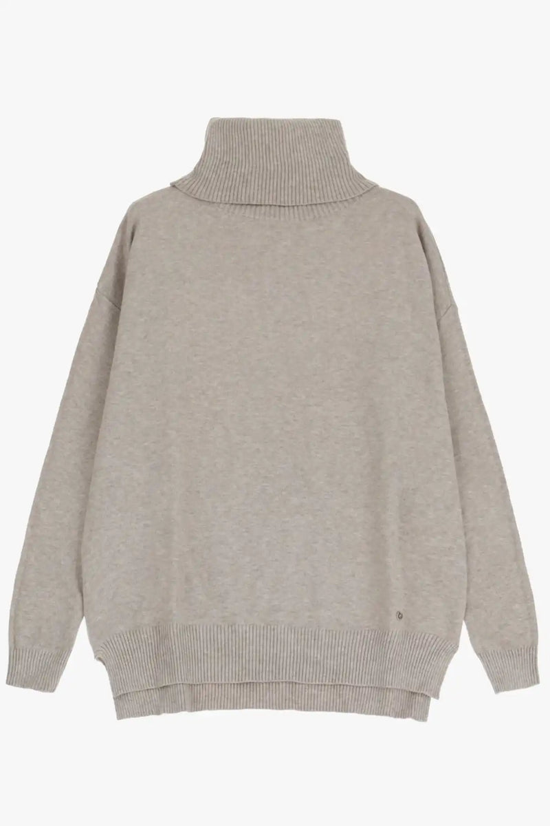 Pull Please col roulé Beige melange