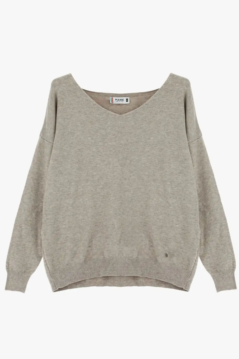 Pull Please col V Beige melange